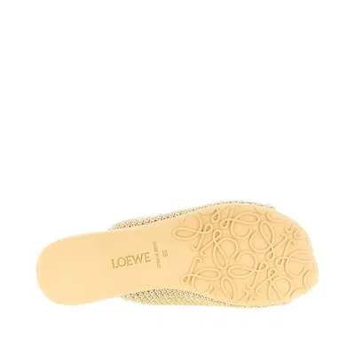 Loewe Raffia-effect Flat Sandals In Neutral