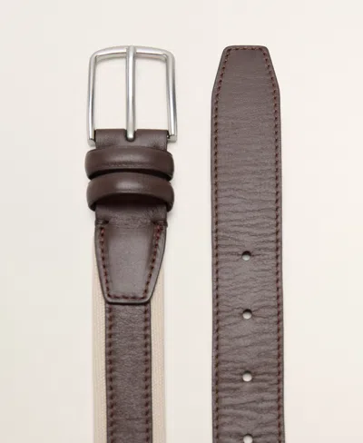 Mango Men's Leather Mixed Belt In Multi