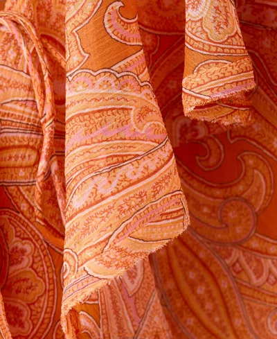 Mango Ruffles Printed Blouse In Orange