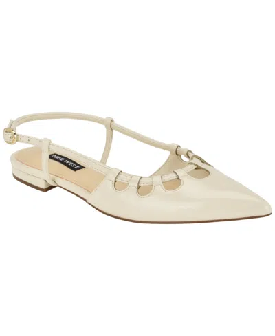 Nine West Harra Pointed Toe Flat In White