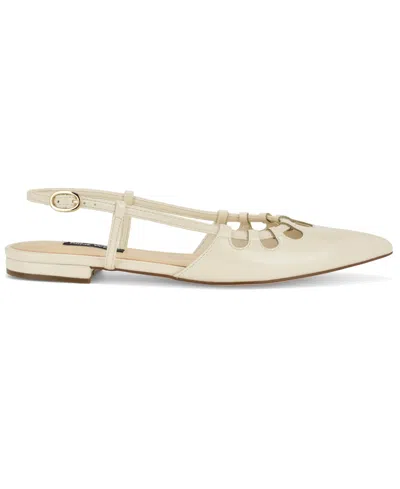 Nine West Harra Pointed Toe Flat In White