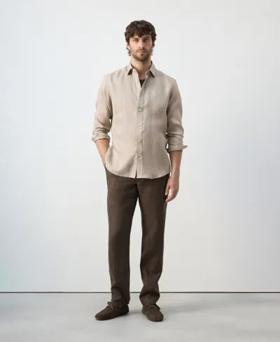 Mango Men's Linen Regular-fit Shirt In Multi