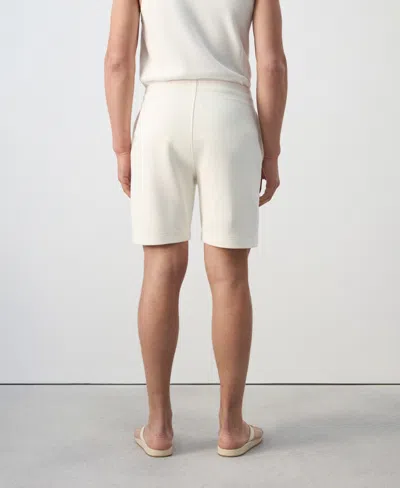 Mango Slim Fit Cotton Waffle Pull-on Shorts In Neutral