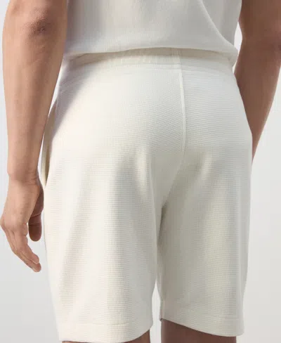 Mango Slim Fit Cotton Waffle Pull-on Shorts In Neutral