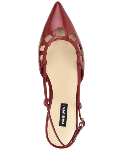 Nine West Harra Pointed Toe Flat In Red