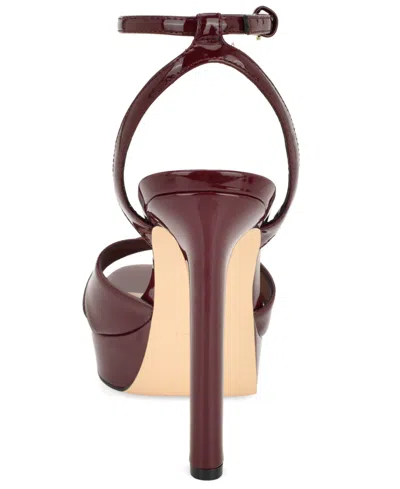 Nine West Wilda Platform Sandal In Burgundy