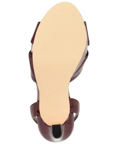 Nine West Wilda Platform Sandal In Burgundy