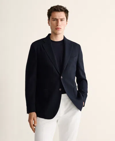Mango Slim-fit Wool Blazer In Multi