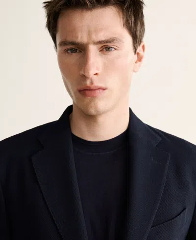 Mango Slim-fit Wool Blazer In Multi