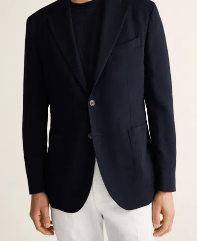 Mango Slim-fit Wool Blazer In Multi