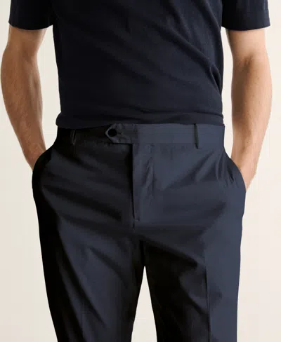Mango Slim Fit Stretch Cotton Pants In Blue