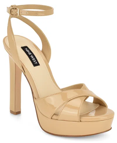 Nine West Wilda Platform Sandal In Brown