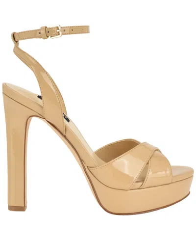 Nine West Wilda Platform Sandal In Brown