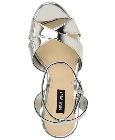 Nine West Wilda Platform Sandal In Silver