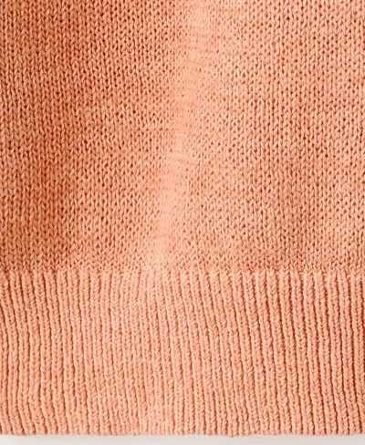 Mango Microstructure Cotton Blend Polo In Orange