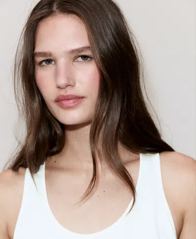 Mango Flowy Cropped Top In White