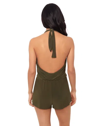 Magicsuit Solid Bianca Romper One Piece Swimsuit In Green