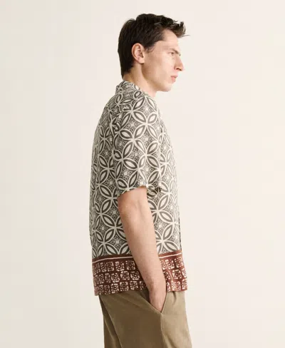 Mango Printed Camp Shirt In Brown