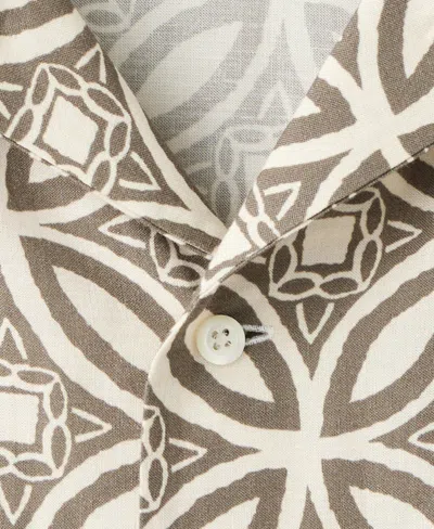 Mango Printed Camp Shirt In Brown