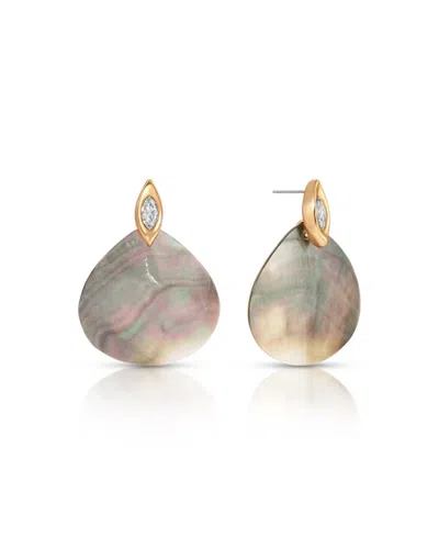 Ettika Gold-tone Shell Statement Earrings In Multi