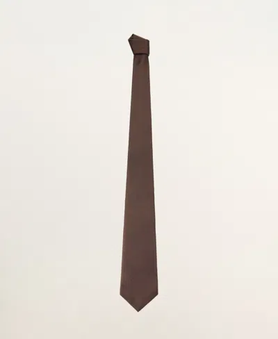 Mango Men's Silk Tie In Brown