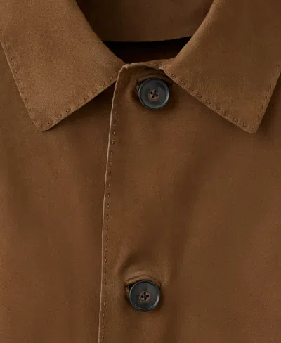 Mango 100% Leather Jacket With Pockets In Brown
