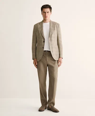 Mango Regular Fit Pleated Pants In Green