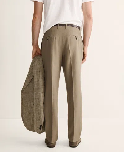 Mango Regular Fit Pleated Pants In Green