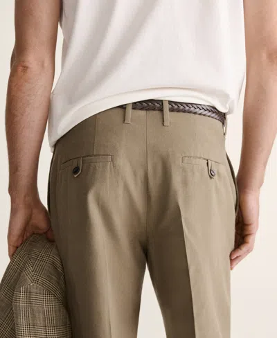Mango Regular Fit Pleated Pants In Green