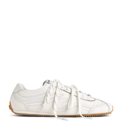 Sandro Paris Leather Light Wave Sneakers In White