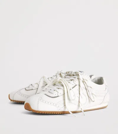 Sandro Paris Leather Light Wave Sneakers In White