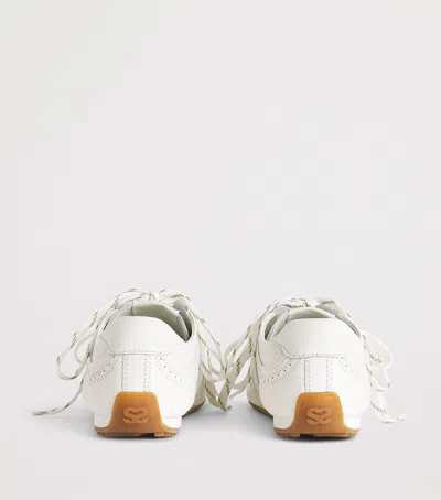 Sandro Paris Leather Light Wave Sneakers In White