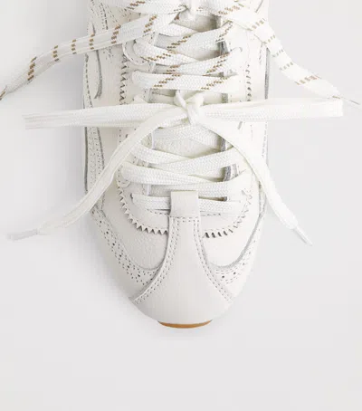 Sandro Paris Leather Light Wave Sneakers In White