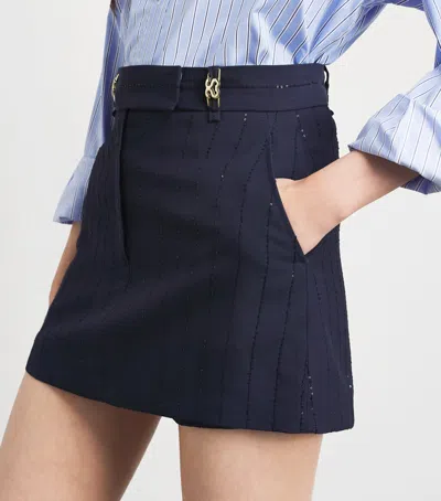 Sandro Paris Sequinned Mini Skort In Blue