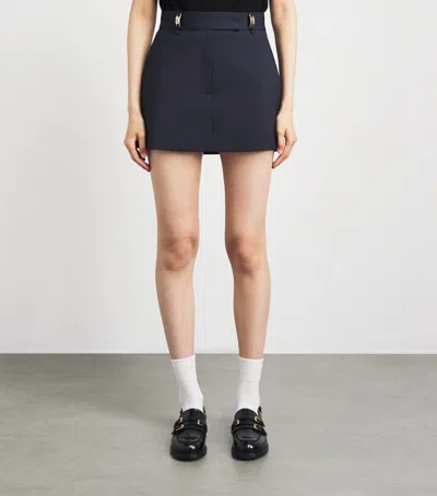 Sandro Paris Wool-blend Pinstripe Mini Skort In Blue