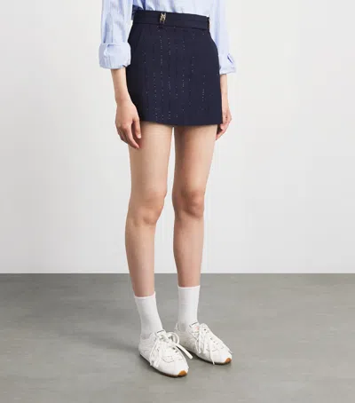 Sandro Paris Sequinned Mini Skort In Blue