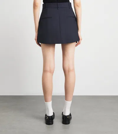 Sandro Paris Wool-blend Pinstripe Mini Skort In Blue