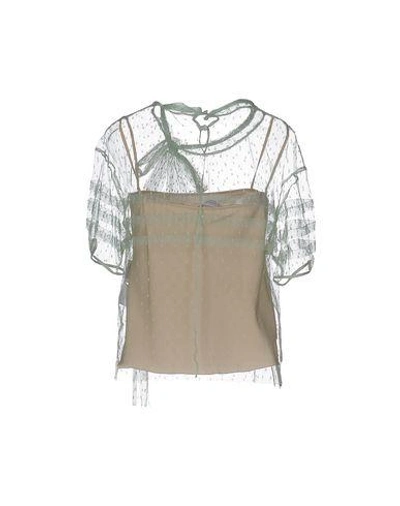 Shop Red Valentino Blouses In Light Green