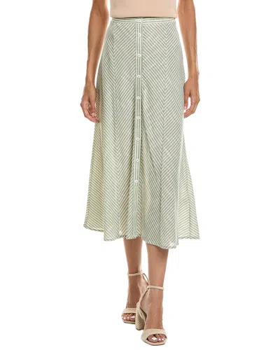 Max Studio Stripe Button Front Maxi Skirt In White
