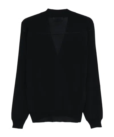 Lardini Button-front Wool Cardigan In Black