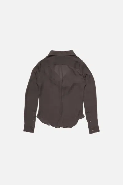Acne Studios Silk Blouse With Cowl Neck In Brown