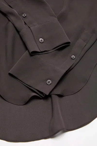 Acne Studios Silk Blouse With Cowl Neck In Brown