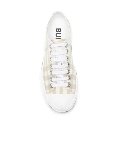 Burberry Check-pattern Platform Sneakers In Neutral