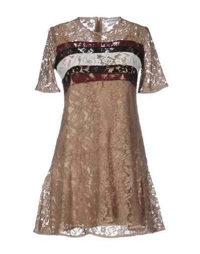 Shop Ainea Short Dress In Khaki