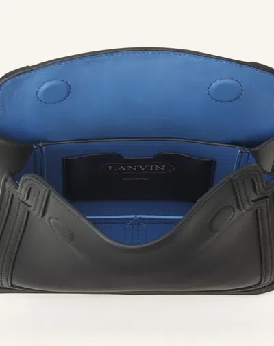 Lanvin Compagnon Small Asymmetrical Bag With A Python Finish In Blue