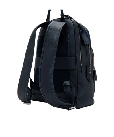 Santoni Logo-engraved Backpack In Blue