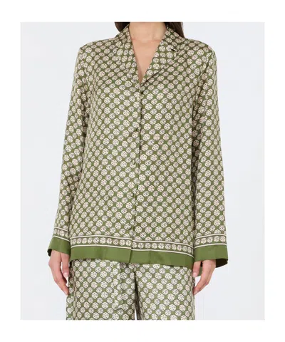 Max Mara Collared Long-sleeved Shirt In Multi