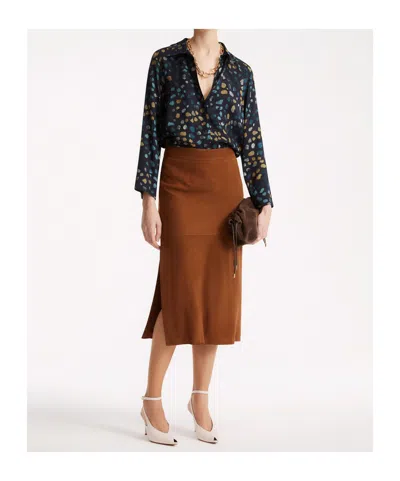 Marella Black Abstract Spotted Pattern Blouse In Blue