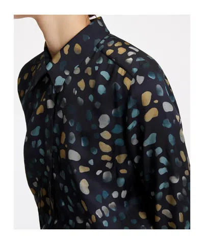 Marella Black Abstract Spotted Pattern Blouse In Blue