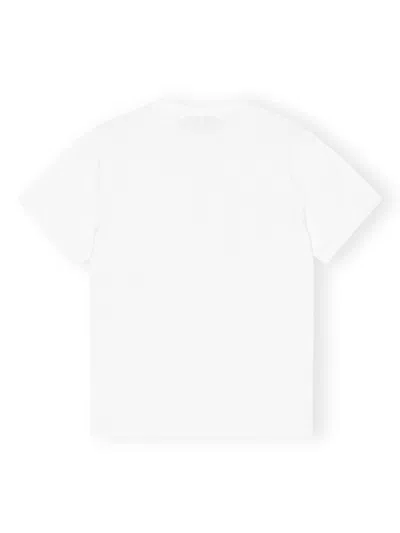 Ganni Basic Jersey Cherry Relaxed T-shirt In White